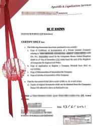 英國(guó)公司公證認(rèn)證樣本