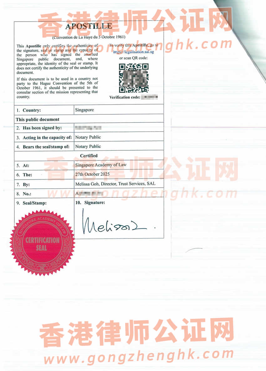 新加坡護(hù)照和原中國(guó)身份證是同一人證明聲明公證海牙認(rèn)證參考樣本